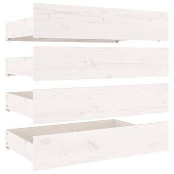 White Bed Frame with Drawers - 180x200 cm Super King Size