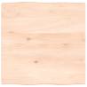 Untreated Solid Wood Oak Live Edge Table Top - 60x60 cm