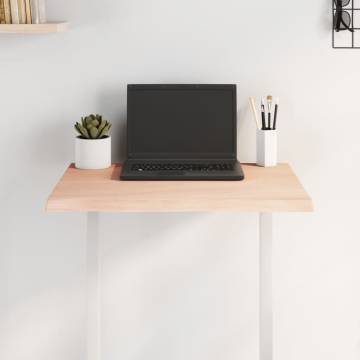 Untreated Solid Wood Oak Live Edge Table Top - 60x60 cm