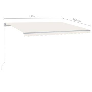 Manual Retractable Awning 4.5x3.5m Cream - HipoMarket