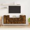 3 Piece Smoked Oak TV Cabinet Set - Stylish & Functional