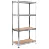 Durable 2 Pcs Storage Shelves - Steel & MDF - 80x40x160 cm