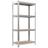 Durable 2 Pcs Storage Shelves - Steel & MDF - 80x40x160 cm