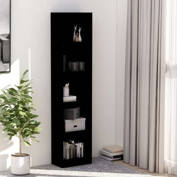 5-Tier Book Cabinet Black - Stylish Storage Solution