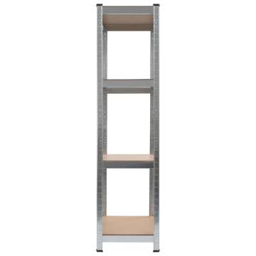 Durable 2 Pcs Storage Shelves - Steel & MDF - 80x40x160 cm