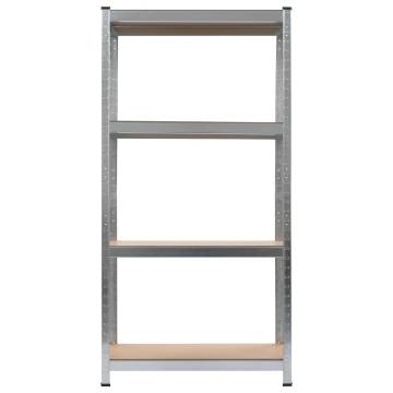 Durable 2 Pcs Storage Shelves - Steel & MDF - 80x40x160 cm