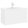 Stylish White Sink Cabinet with Built-in Basin - HipoMarket