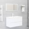 Stylish White Sink Cabinet with Built-in Basin - HipoMarket