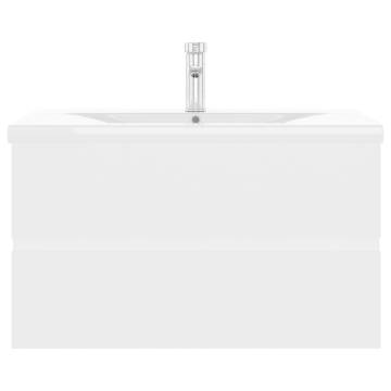 Stylish White Sink Cabinet with Built-in Basin - HipoMarket