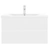 Stylish White Sink Cabinet with Built-in Basin - HipoMarket