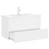 Stylish White Sink Cabinet with Built-in Basin - HipoMarket