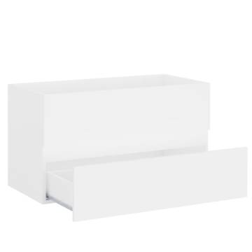 Stylish White Sink Cabinet with Built-in Basin - HipoMarket