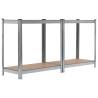 Durable 2 Pcs Storage Shelves - Steel & MDF - 80x40x160 cm