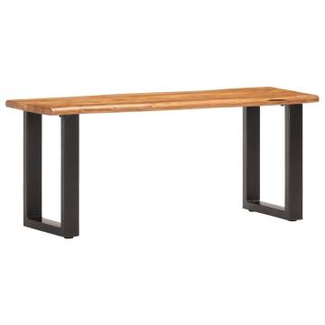 Live Edge Bench 110 cm - Solid Acacia Wood & Steel Industry Style