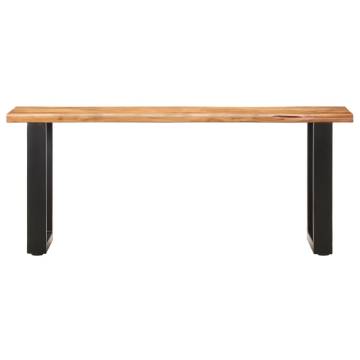 Live Edge Bench 110 cm - Solid Acacia Wood & Steel Industry Style