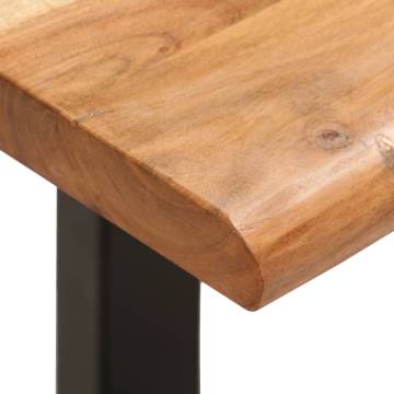 Live Edge Bench 110 cm - Solid Acacia Wood & Steel Industry Style