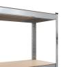 Durable 2 Pcs Storage Shelves - Steel & MDF - 80x40x160 cm