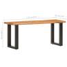 Live Edge Bench 110 cm - Solid Acacia Wood & Steel Industry Style