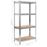 Durable 2 Pcs Storage Shelves - Steel & MDF - 80x40x160 cm