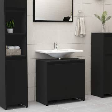 Stylish Black Bathroom Cabinet - 60x33x61 cm | HipoMarket