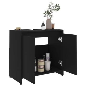 Stylish Black Bathroom Cabinet - 60x33x61 cm | HipoMarket