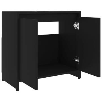 Stylish Black Bathroom Cabinet - 60x33x61 cm | HipoMarket