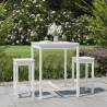 3 Piece Garden Bar Set White Solid Wood Pine Colour white Number of 3 