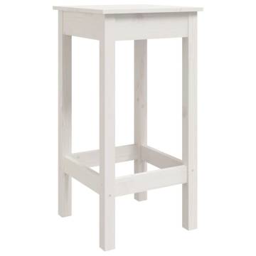 3 Piece Garden Bar Set - White Solid Wood Pine | HipoMarket