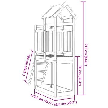 Play Tower with Ladder - Durable Pinewood | HipoMarket