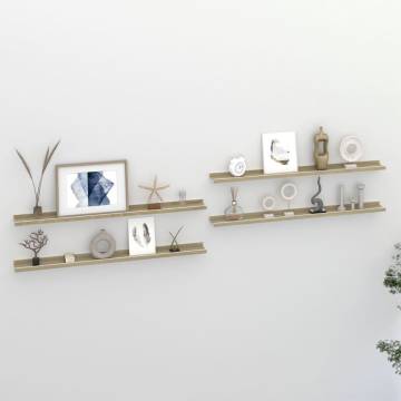 Stylish Wall Shelves 4 pcs White & Sonoma Oak - HipoMarket