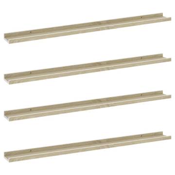 Stylish Wall Shelves 4 pcs White & Sonoma Oak - HipoMarket