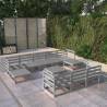 11 Piece Garden Lounge Set Solid Pinewood Colour grey Cushion included no Number of 1 