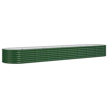 Garden Raised Bed Powder-coated Steel 368x80x36 cm Green