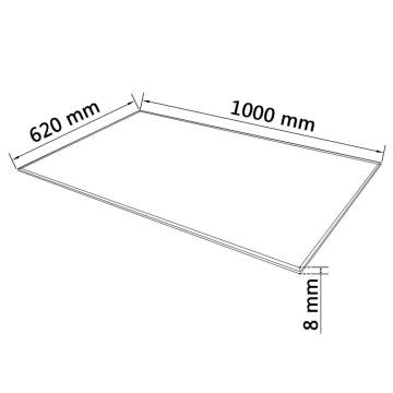 Rectangular Tempered Glass Table Top 1000x620 mm - Hipomarket