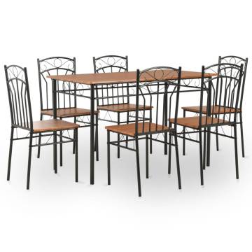 7 Piece Dining Set - Stylish MDF & Steel for Your Dining Room