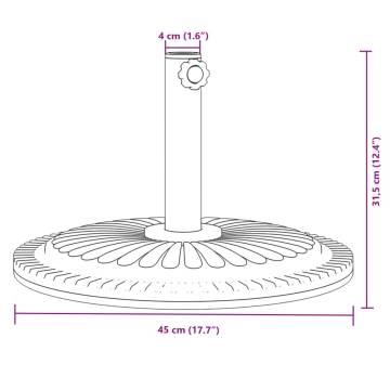 Parasol Base for Ø38/48mm Poles - 12kg Round Stability