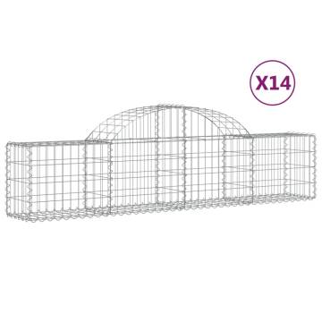 Arched Gabion Baskets - 14 pcs Galvanised Iron 200x30x40/60 cm