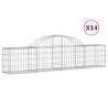 Arched Gabion Baskets - 14 pcs Galvanised Iron 200x30x40/60 cm