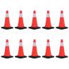 Reflective Traffic Cones 10 pcs - 50 cm Heavy Bases