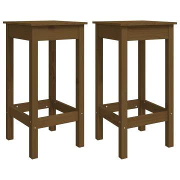 Bar Chairs 2 pcs Honey Brown Solid Wood Pine - Stylish Decor