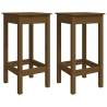 Bar Chairs 2 pcs Honey Brown Solid Wood Pine - Stylish Decor