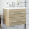 Bathroom Sink Cabinet with Built-in Basin Sonoma Oak Colour sonoma oak Size 60 x 38.5 x 48 cm Quantity in Package 1 Model with faucet 