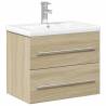 Bathroom Sink Cabinet with Basin - Sonoma Oak | HipoMarket