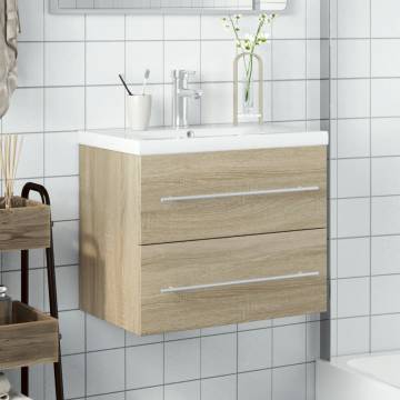 Bathroom Sink Cabinet with Basin - Sonoma Oak | HipoMarket