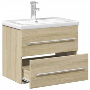 Bathroom Sink Cabinet with Basin - Sonoma Oak | HipoMarket