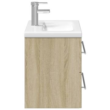 Bathroom Sink Cabinet with Basin - Sonoma Oak | HipoMarket