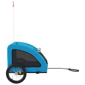 Blue Pet Bike Trailer - Durable Oxford Fabric & Iron Frame