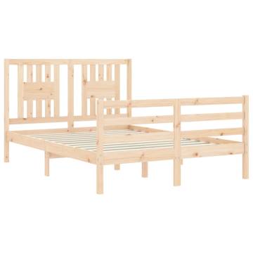 Solid Wood Bed Frame with Headboard 120x200 cm | HipoMarket