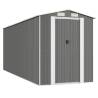 Light Grey Garden Shed - 192x523x223 cm Galvanised Steel