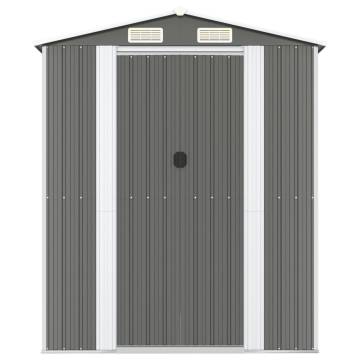 Light Grey Garden Shed - 192x523x223 cm Galvanised Steel